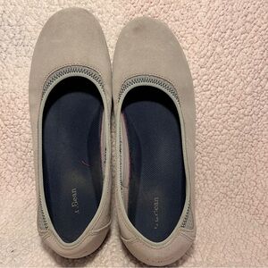 L.L. Bean Women’s Gray Slip-On Loafers Shoes Size 11 Medium Suede-Like Flat